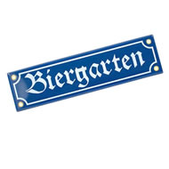 Schild "Biergarten" (Metall, Emaille)