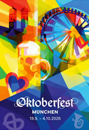 Aktuelles Oktoberfestplakat 2026 (RAW der LH Stadt M&uuml;nchen - Design von Florian Huber)