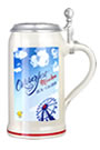 1 Liter Oktoberfestkrug 2018 - Offizieller Steinkrug mit graviertem Zinndeckel