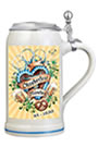 Offizieller Oktoberfestkrug 2021 - 1 Liter Steinkrug mit graviertem Zinndeckel