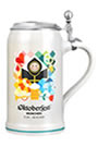 1 Liter Oktoberfestkrug 2024 - Offizieller Steinkrug mit graviertem Zinndeckel