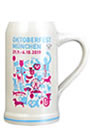 1 Liter Oktoberfestkrug 2019 - Offizieller Steinkrug ohne Deckel