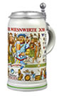 1 Liter Wirtekrug 2016 mit Zinndeckel - Festkrug der Wirte als Steinkrug mit Salzlasur