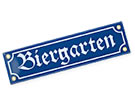 Emaille Schild "Biergarten" (Metall)