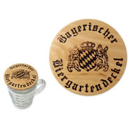 Bayerischer "Biergartendeckel" - Bierdeckel aus Holz