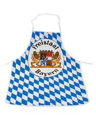 Grillschürze "Freistaat Bayern" mit Wappen und weiss-blauen Rauten