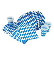 Partyset "Bavaria" - Papptellern, Plastikbechern und Servietten