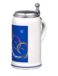 Oktoberfestkrug mit Zinndeckel (1 Liter)