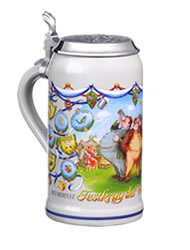 Oktoberfest Wirtekrug mit Zinndeckel