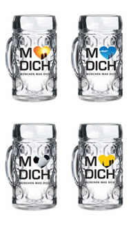 Glaskrug "München mag Dich" Isarseidl (1 Liter)